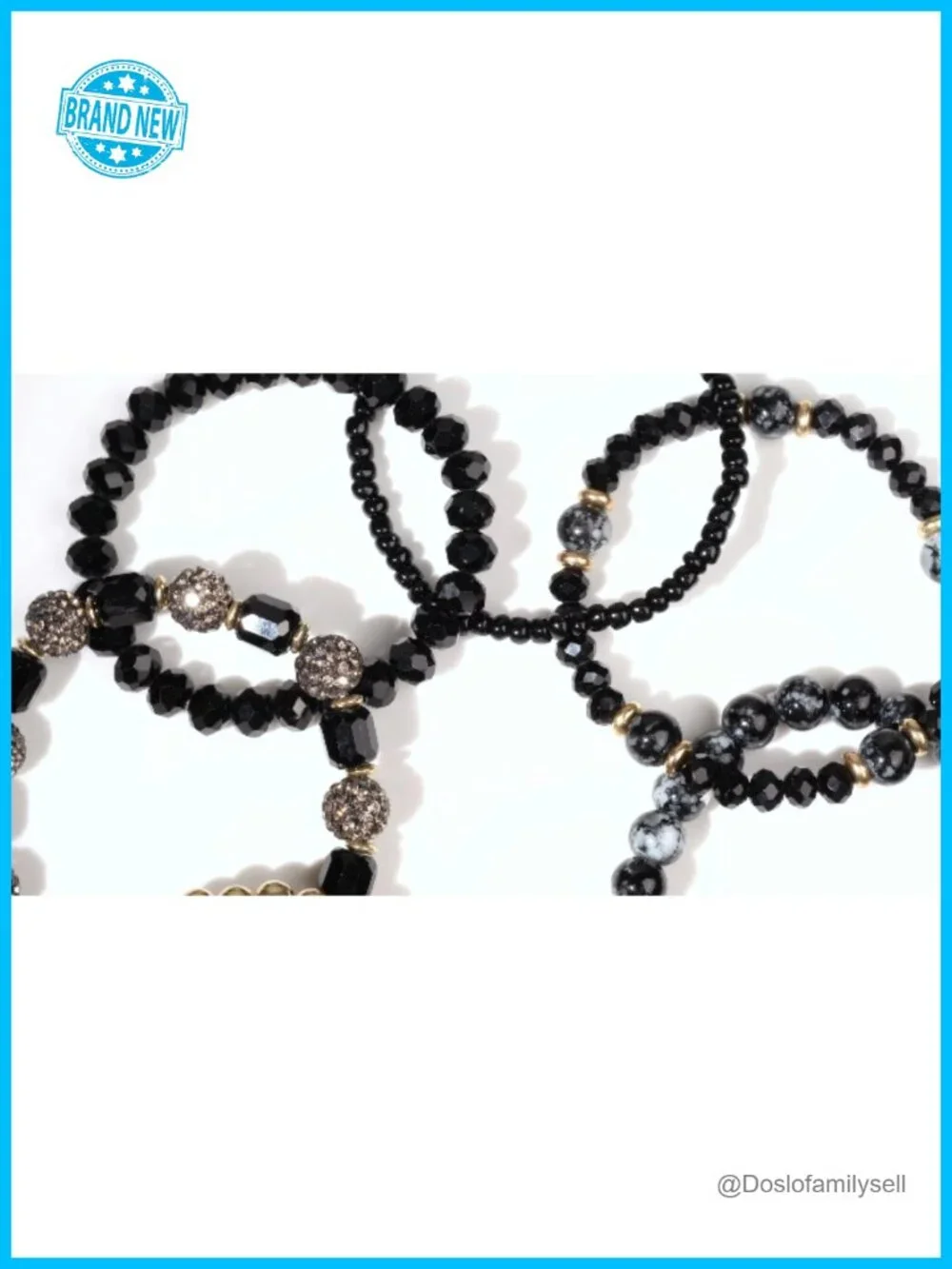 Handmade Stretch Beaded Bracelets Boho Glass Faceted Gemstone Plastic Pearl